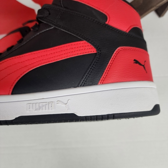 Puma Rebound Layup Like New Basketball Shoe In Box Men's 12 Wide Fit Black Red - Picture 6 of 11